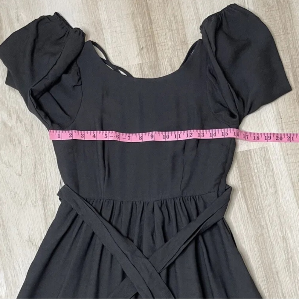 THE ODELLS ANTHROPOLOGIE Hyacinth Cross Back Midi Dress Black XS - Picture 5 of 9